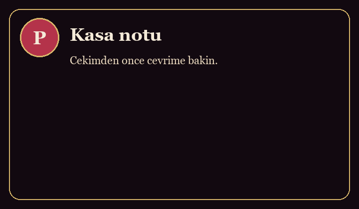 Parmabet kasa notu kartı