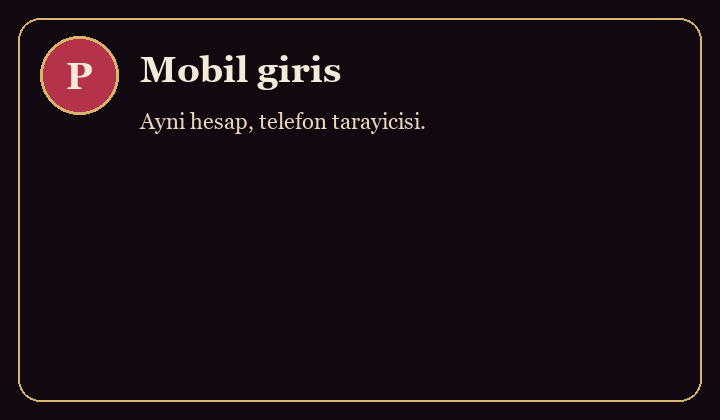 Parmabet mobil giriş kartı